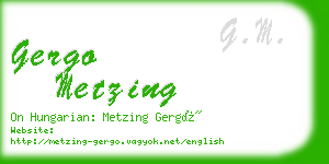 gergo metzing business card